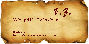 Vágó Zoltán névjegykártya